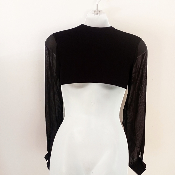 Fashion Nova Bodysuit Deep Plunge Making Decisions Black with Cut Outs - Picture 8 of 12